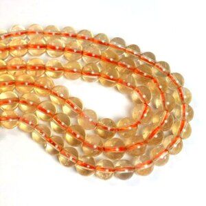 6mm Citrine Genuine Semi Precious Gemstone Bead Strand Grade AA